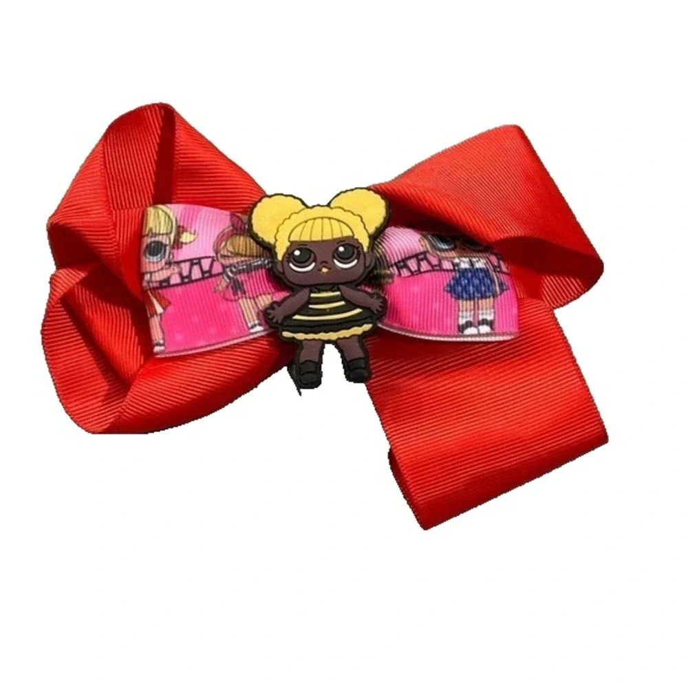 NEW girls hair bow clip accessory LOL ribbon pinwheel‎ barrette